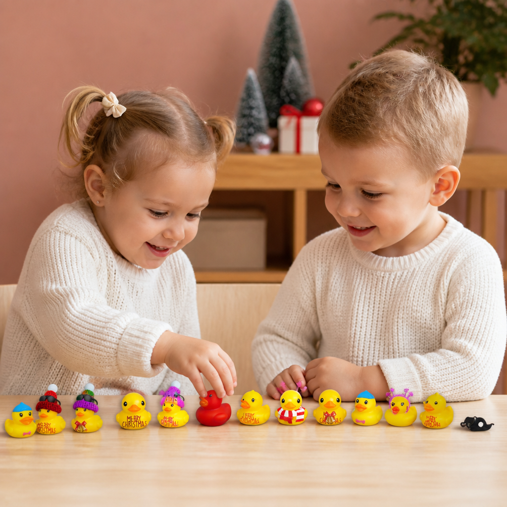 Advent Calendar with Rubber Ducks for Christmas