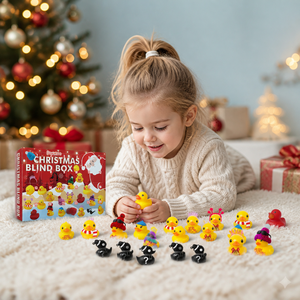 Advent Calendar with Rubber Ducks for Christmas
