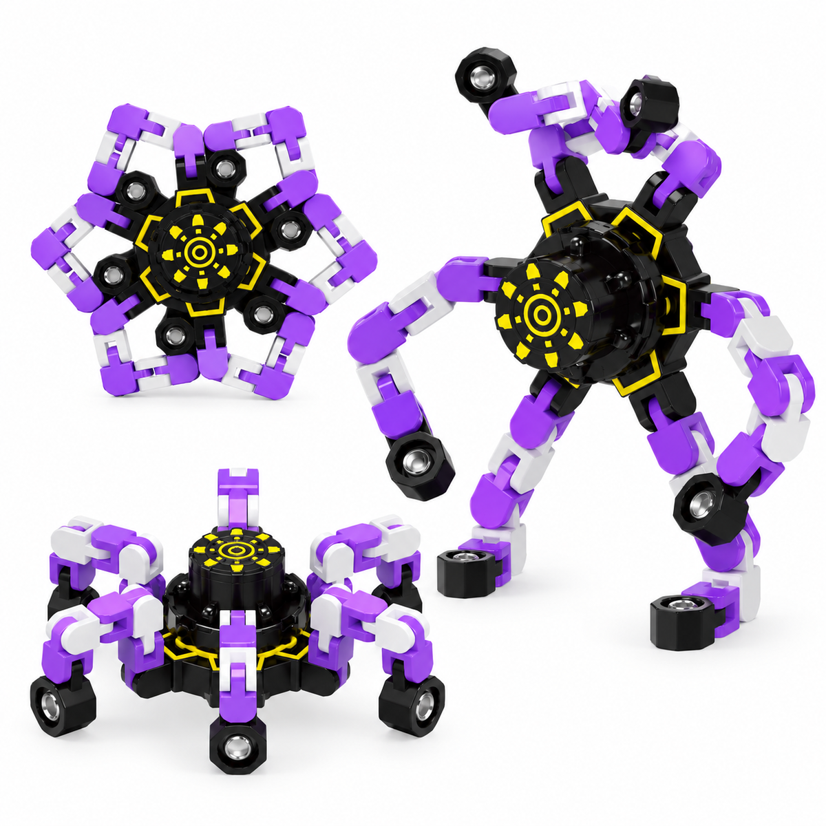 Transformable Robot Fidget Spinner for Stress Relief
