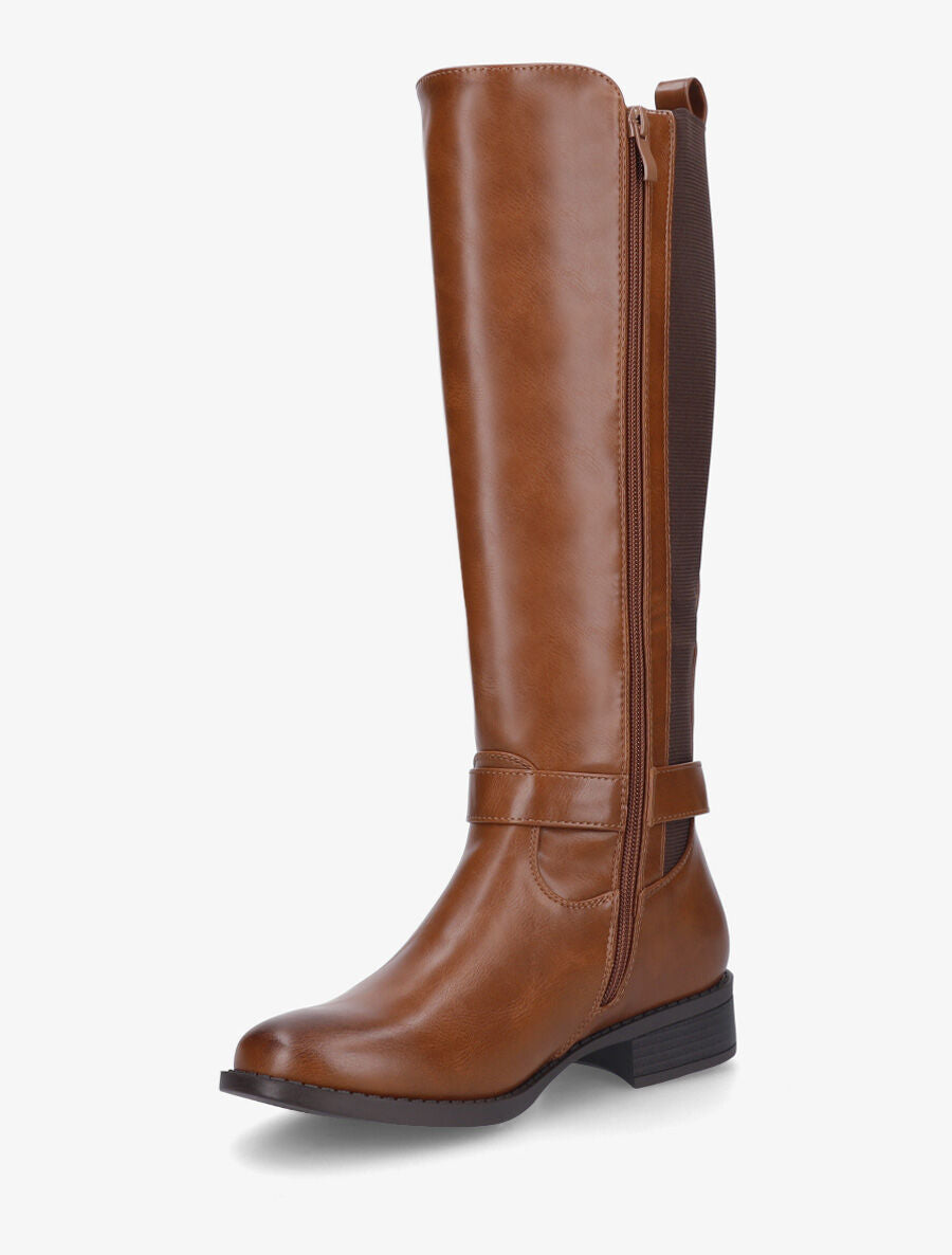 Strapped Block Heel Boots