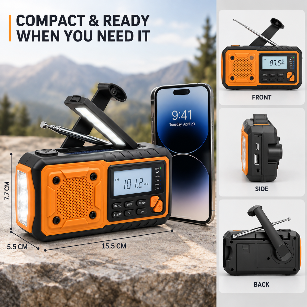 Celrien | Solavox Portable Emergency Crank Radio