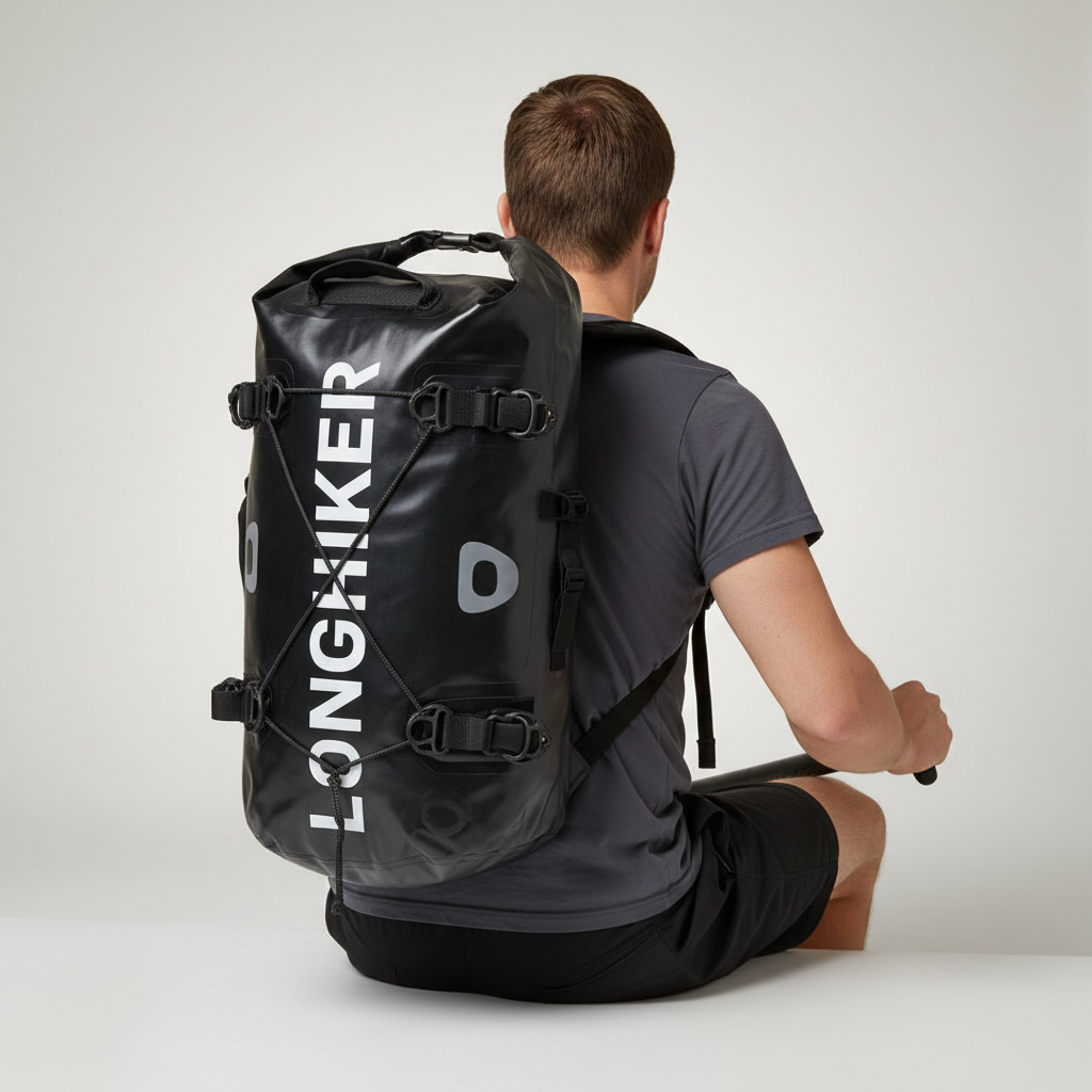 Waterproof 30-liter backpack with buoyant design IPX7 rated