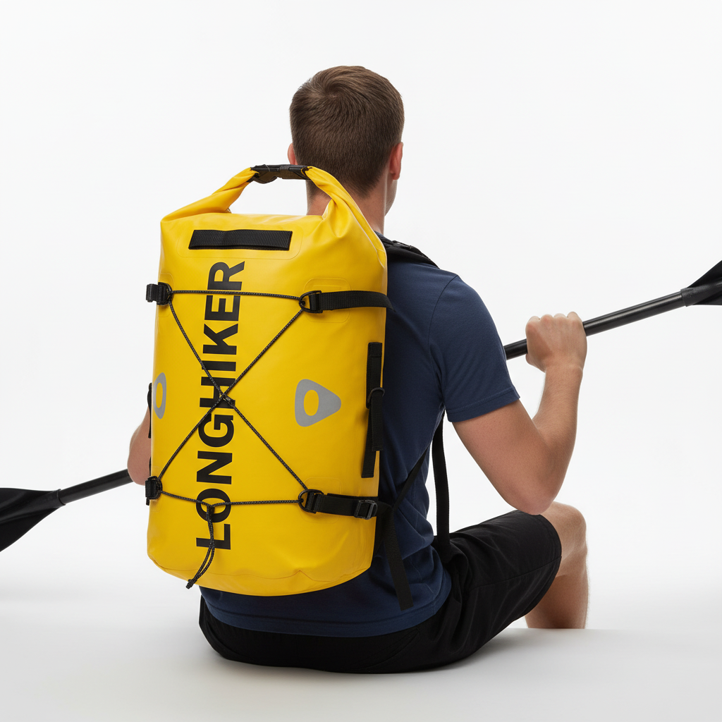 Waterproof 30-liter backpack with buoyant design IPX7 rated