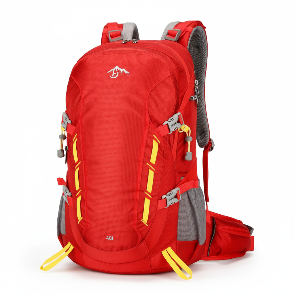 40-liter ultralight hiking backpack with integrated rain cover