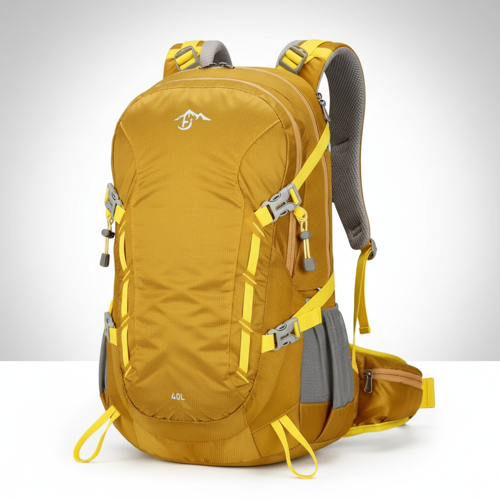40-liter ultralight hiking backpack with integrated rain cover
