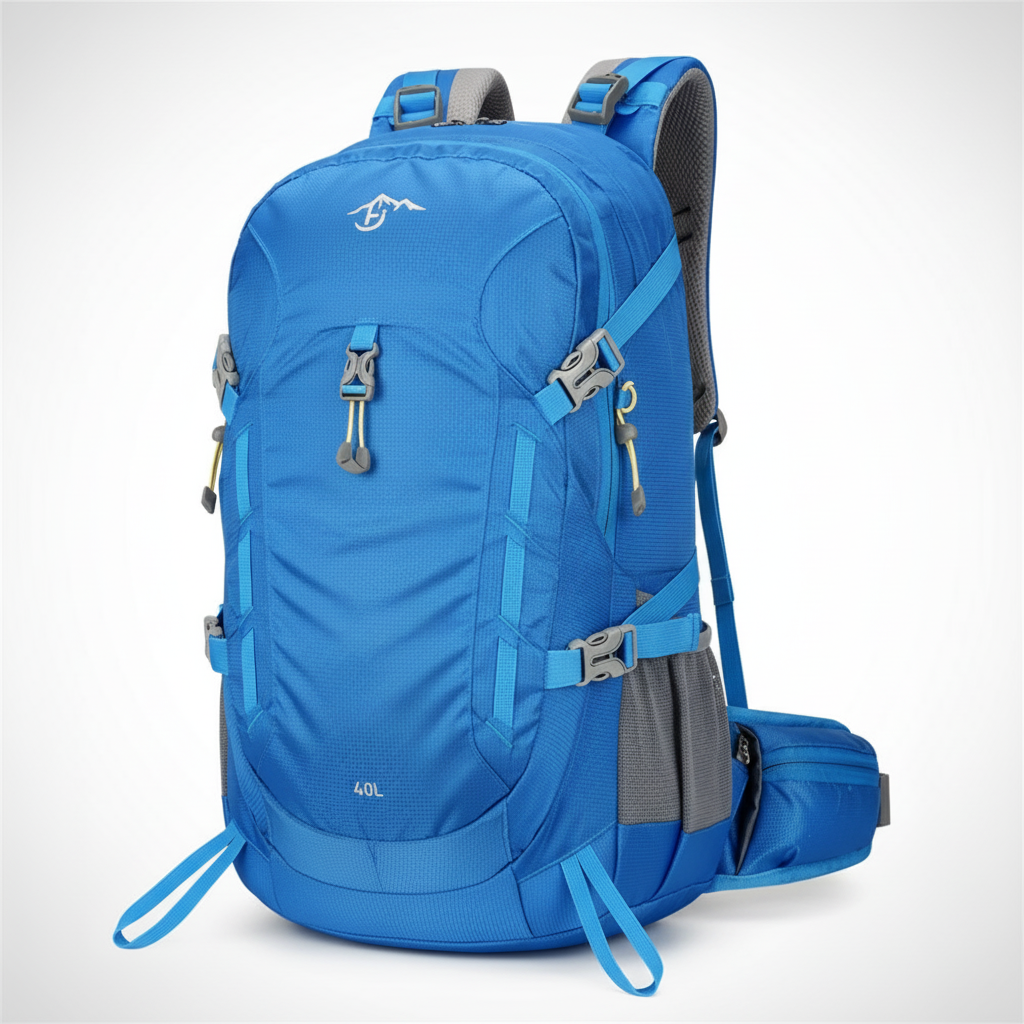 40-liter ultralight hiking backpack with integrated rain cover