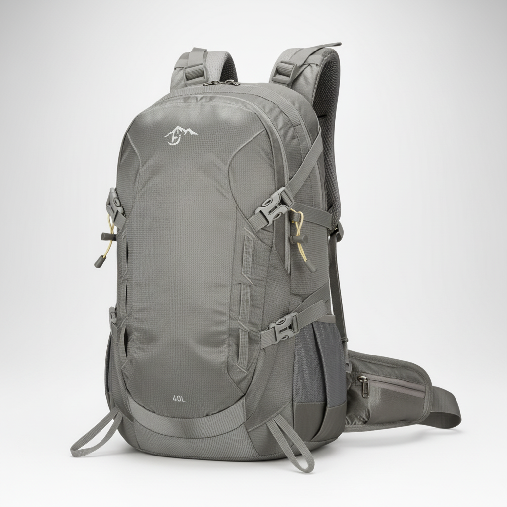 40-liter ultralight hiking backpack with integrated rain cover