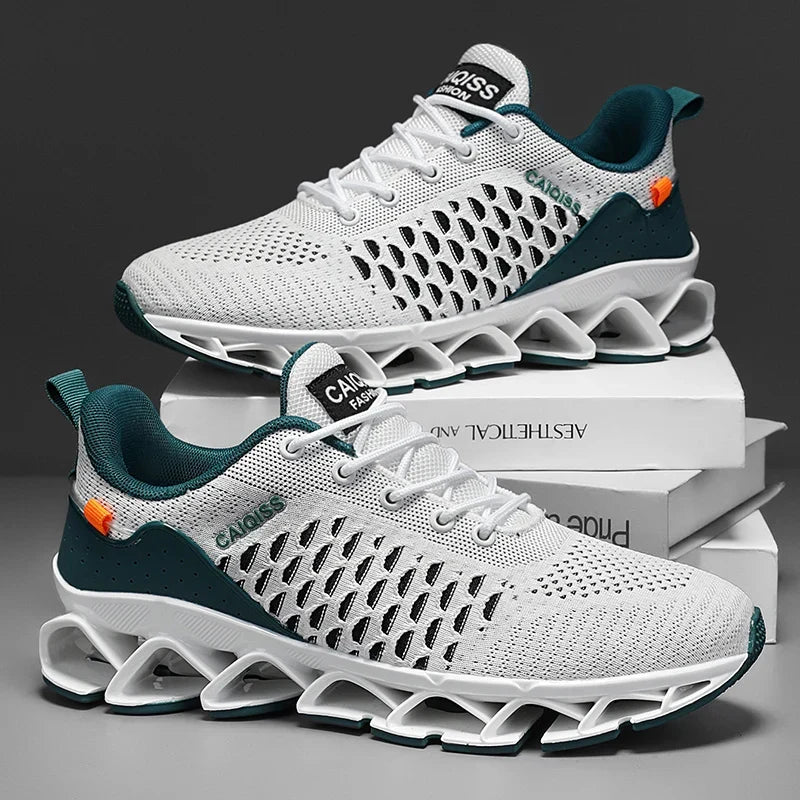 Lightweight breathable running shoe with responsive cushioning and knit upper