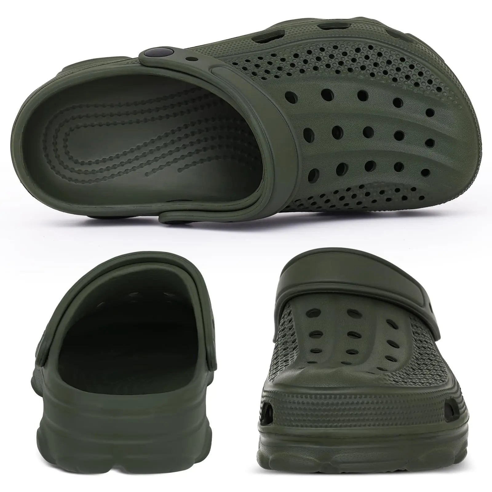 Men's breathable garden clogs with perforated design and slip-on style