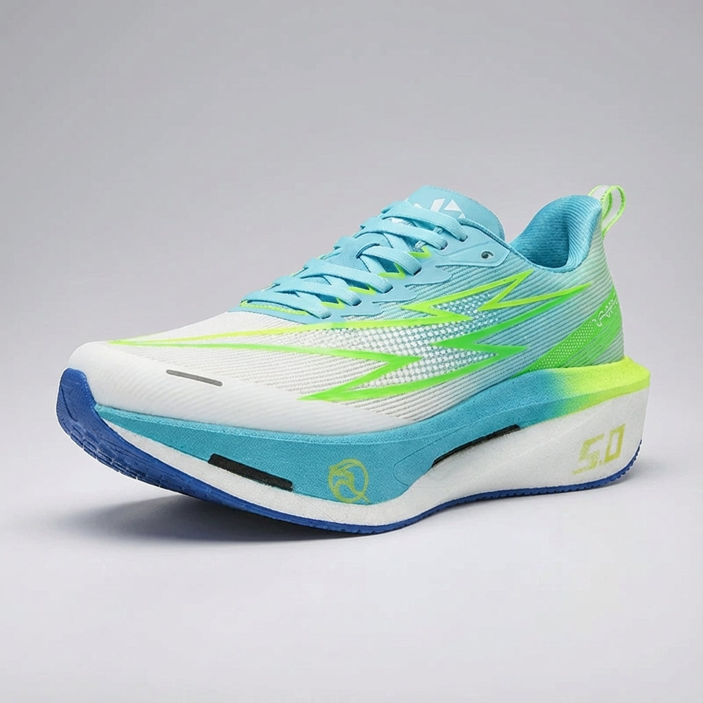 Carbon plate running shoe with responsive midsole for marathon racing