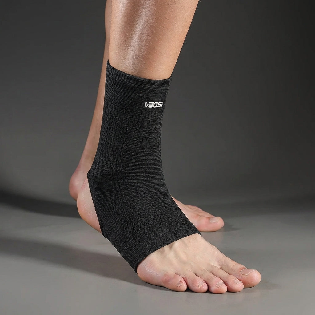Open heel ankle sleeve with breathable stretch support