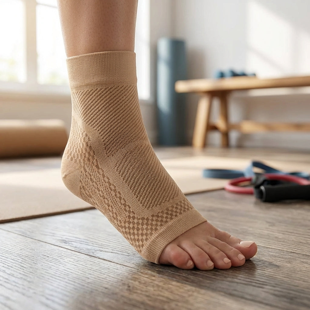 Breathable ankle compression bandage for pain relief and support