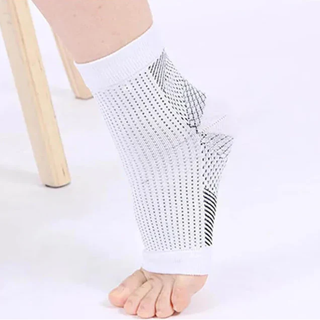Breathable ankle compression brace with open toe design