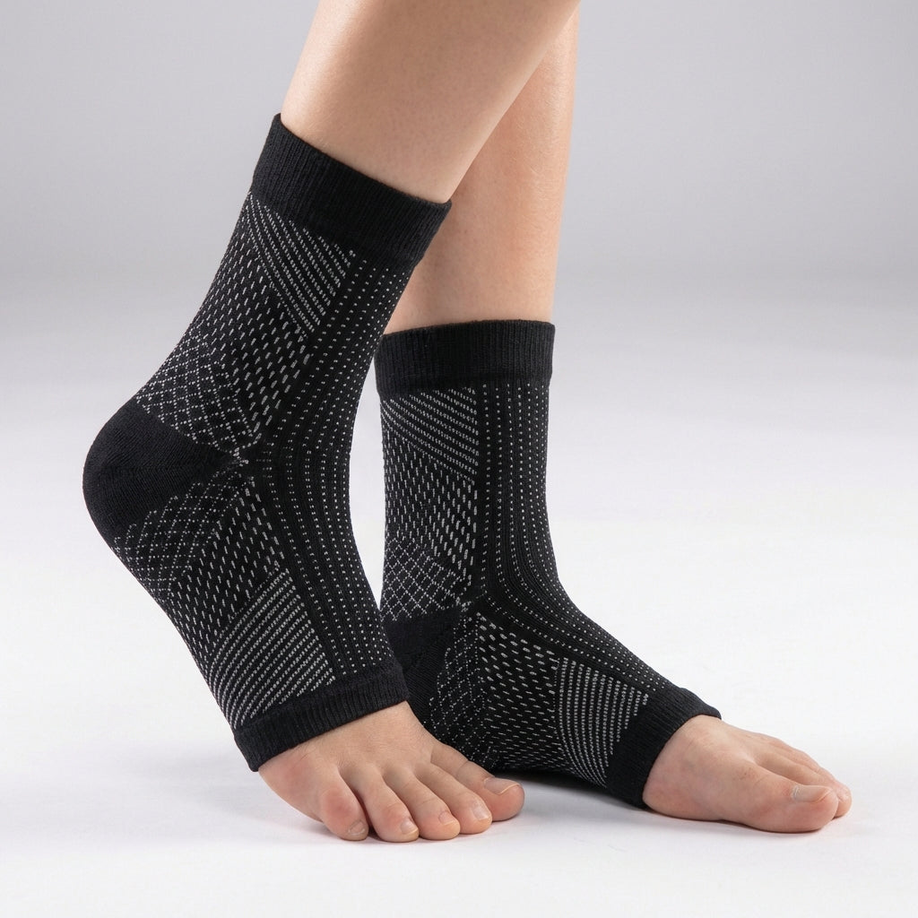 Breathable ankle compression brace with open toe design