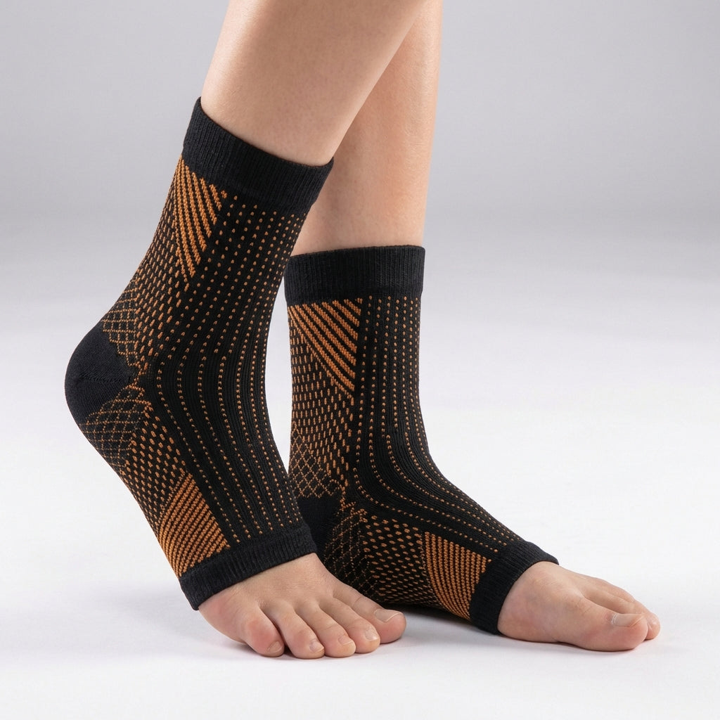 Breathable ankle compression brace with open toe design