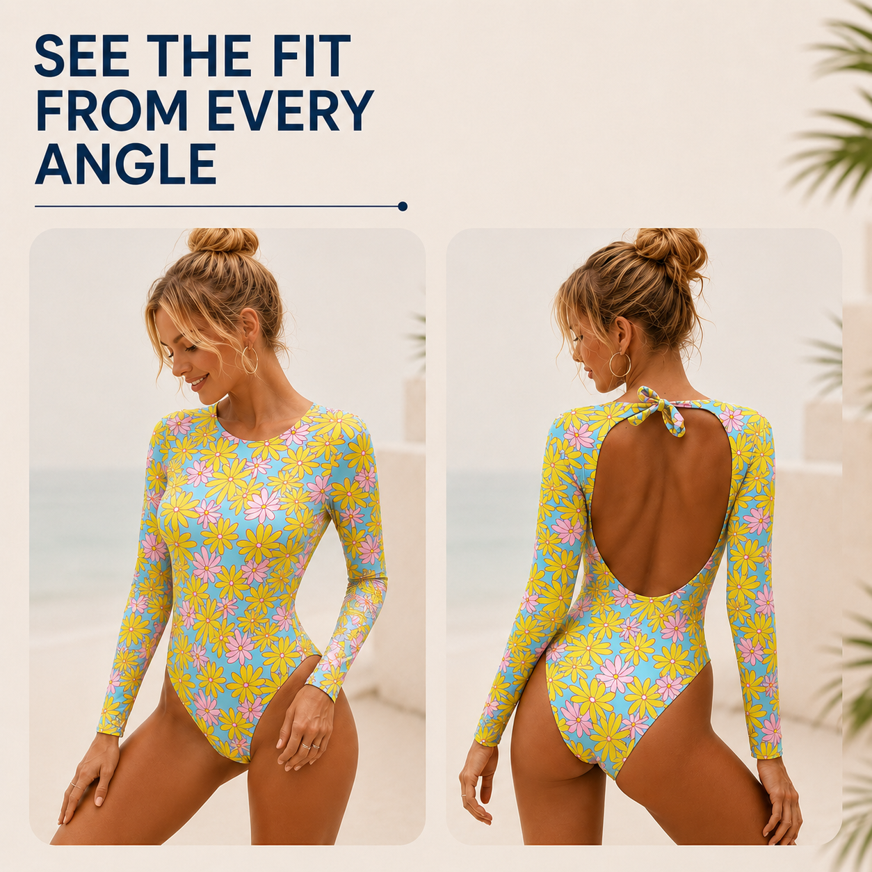 Celrien | Aquarellee Long Sleeve One Piece Swimsuit