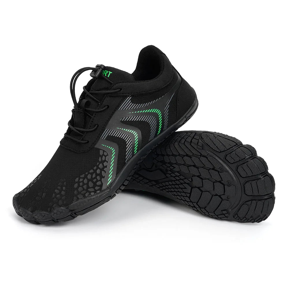 Unisex barefoot water shoes with quick-drying construction and wet-surface grip