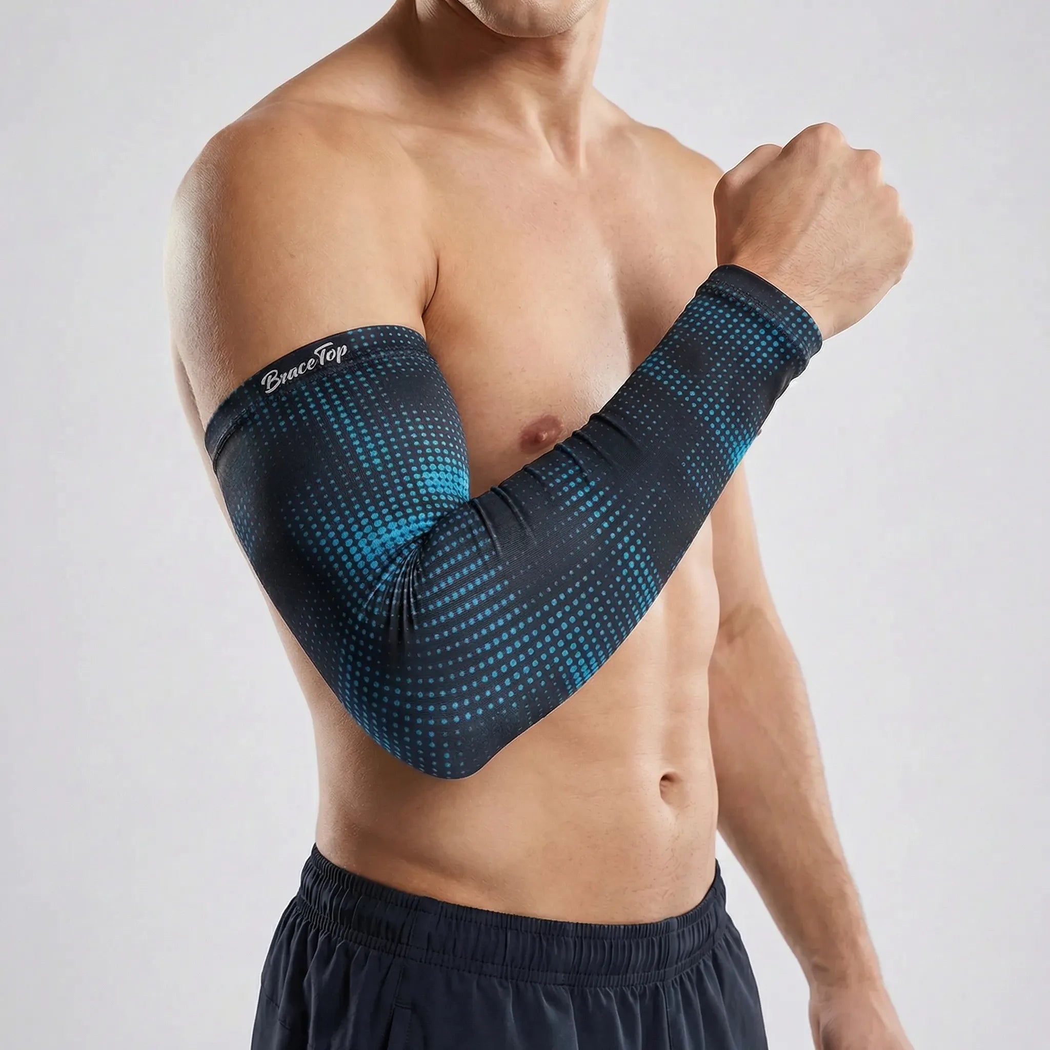 Full length cooling compression arm sleeve with sun protection