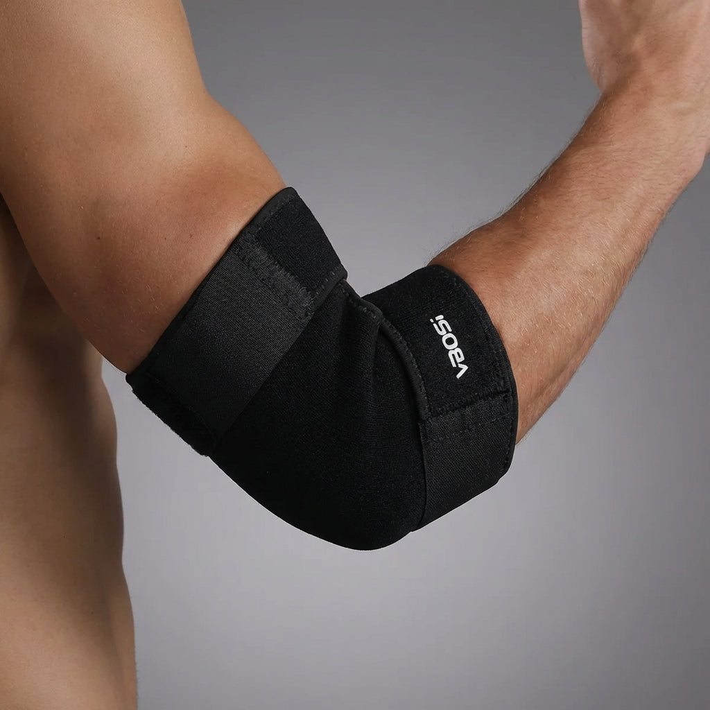 Adjustable elbow brace with compression and joint stabilization support