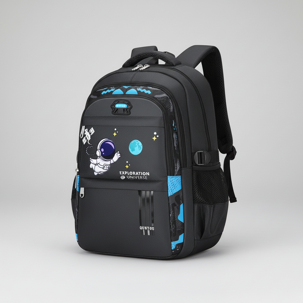 Kids school backpack waterproof with padded back and ergonomic shoulder straps