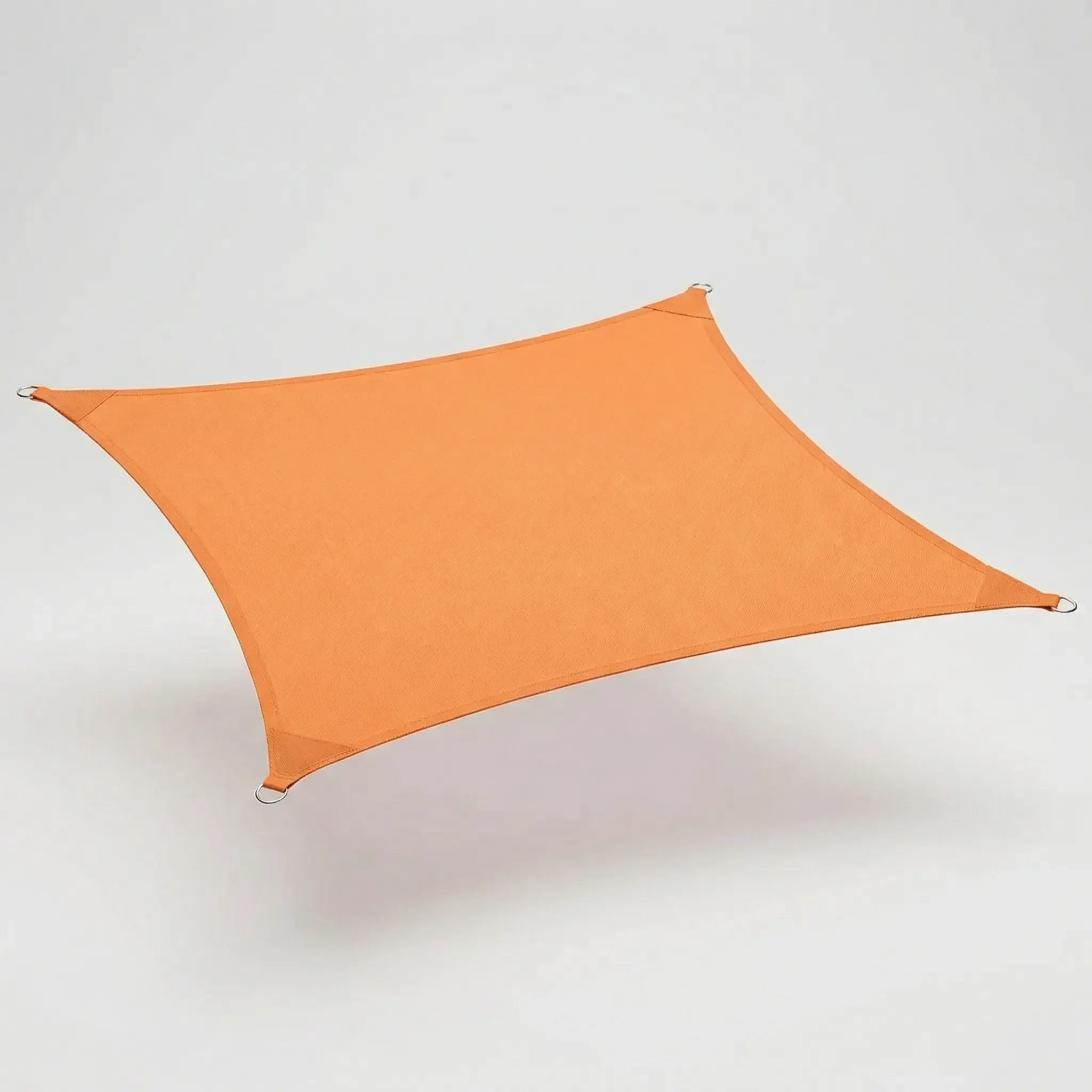 Large rectangular shade sail with reinforced corners and breathable polyester weave