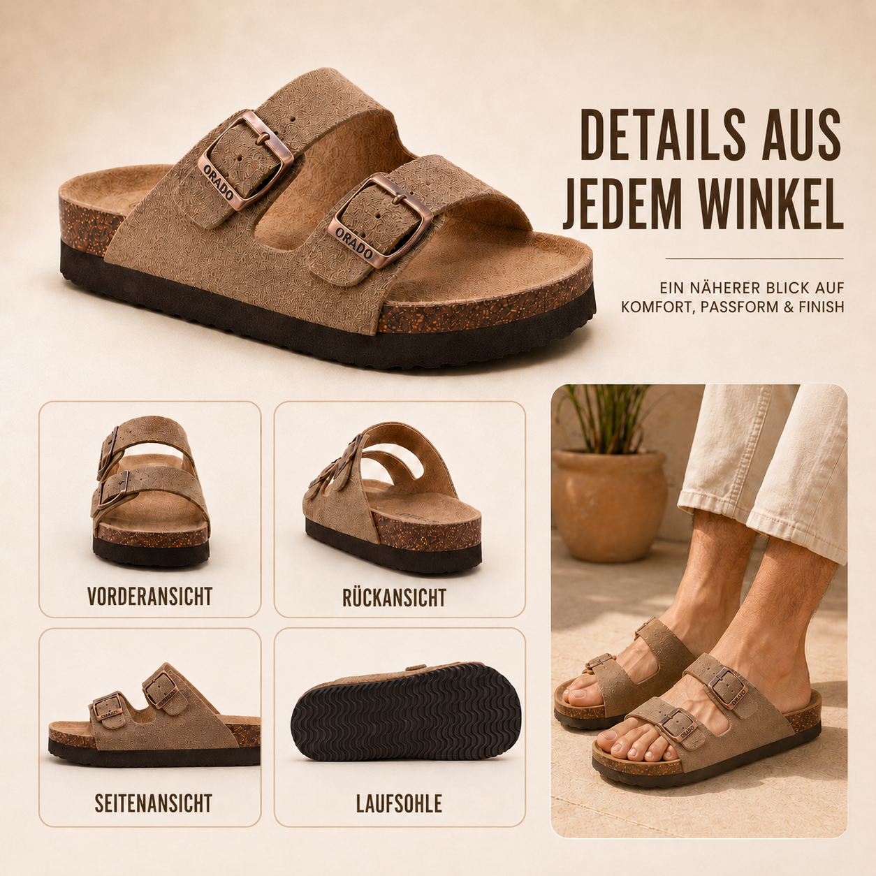 Celrien | Aurisol Two-Strap Slip-On Sandals