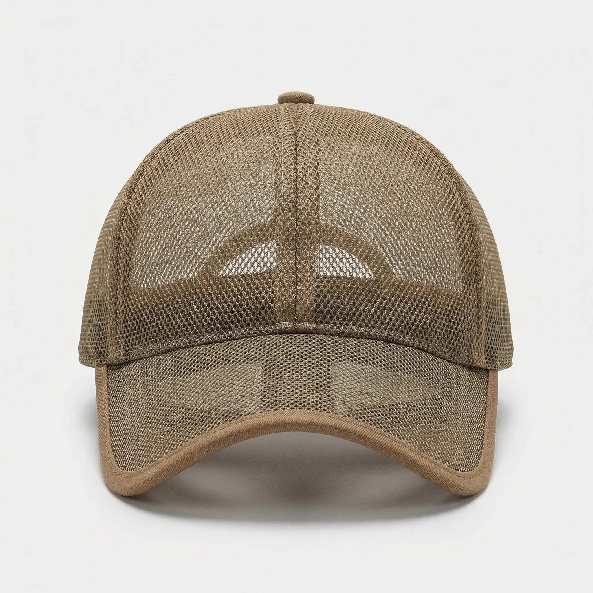 Full mesh baseball cap with open-weave construction and curved peak