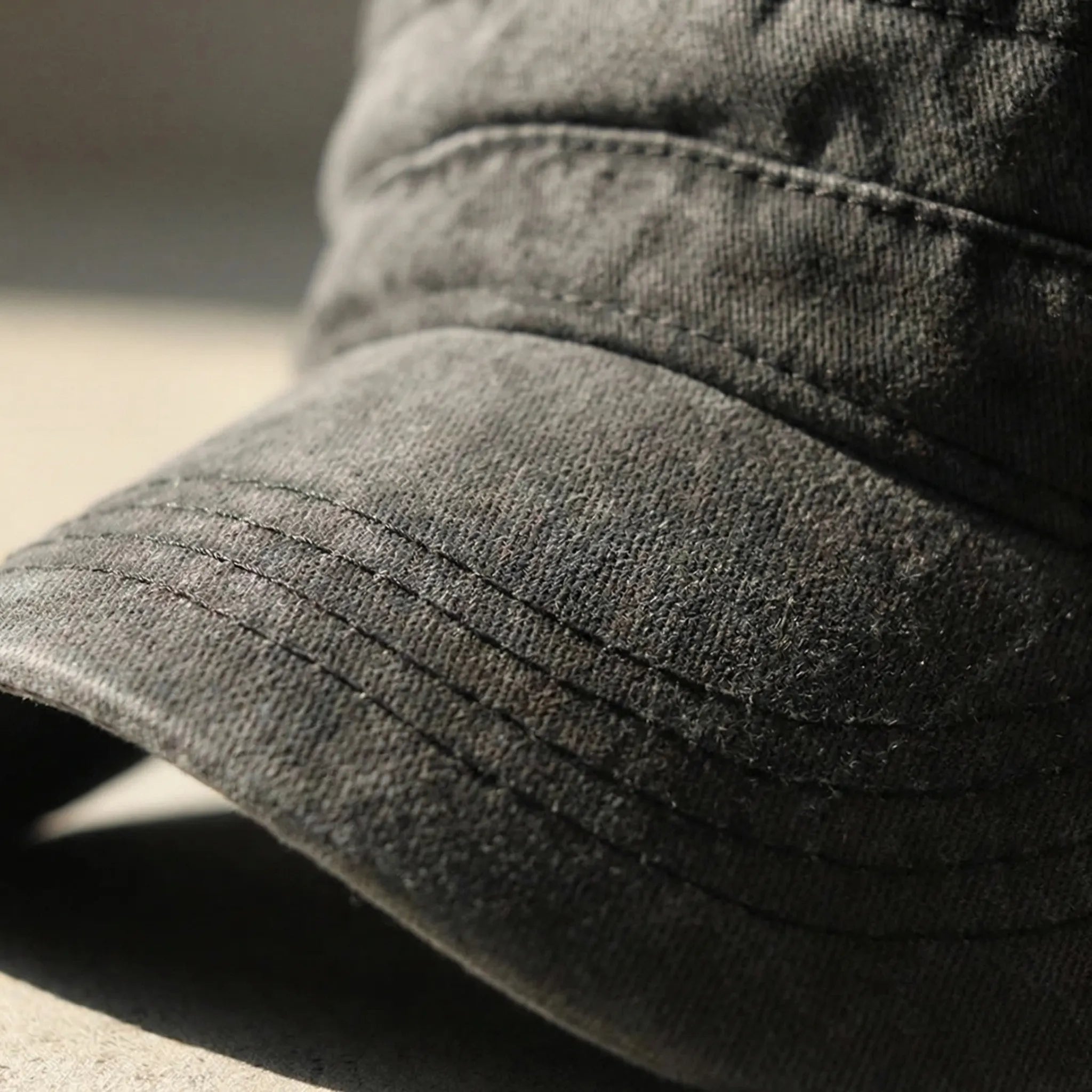 Men's flat top military-style sun cap with wide brim for sun shading