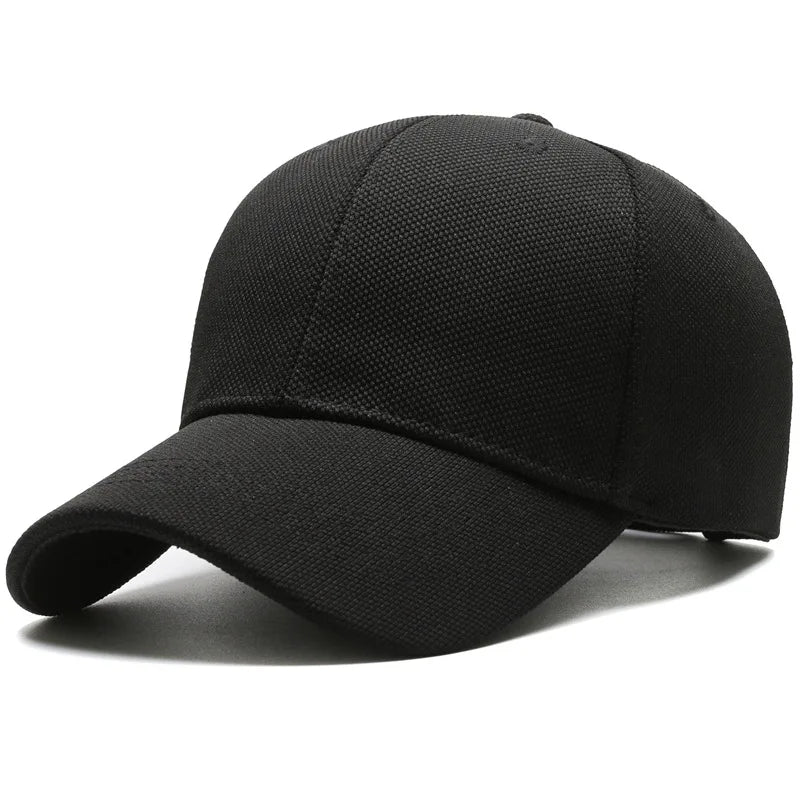 Minimalist baseball cap with adjustable flat peak and structured crown