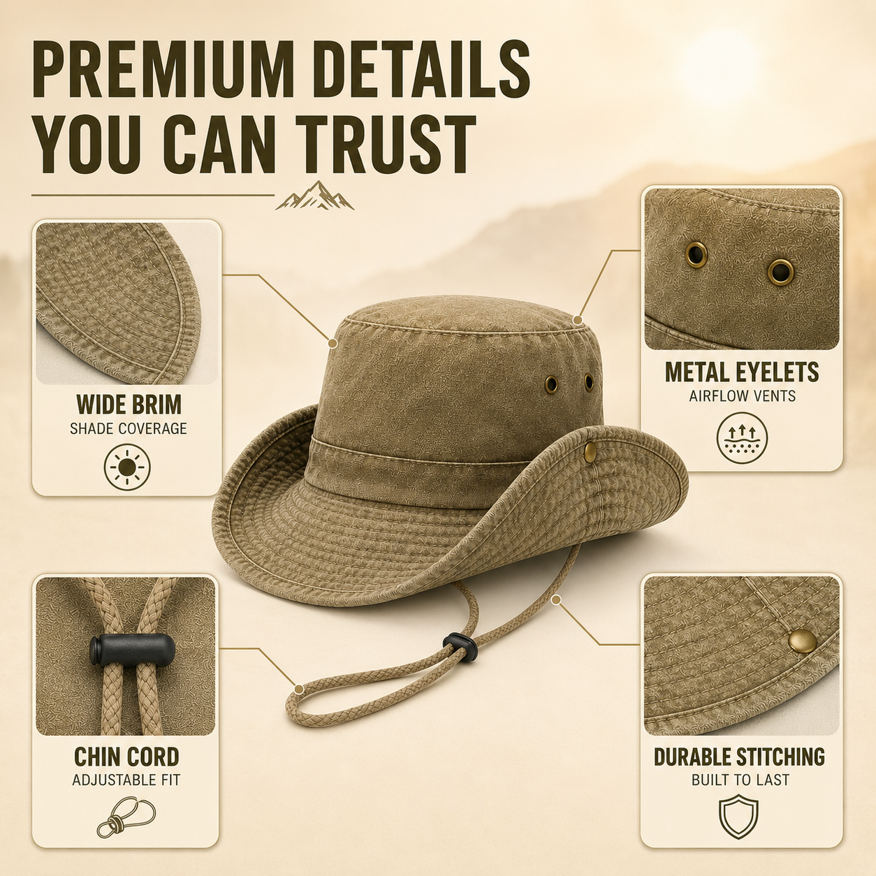 Celrien | Brimlow Unisex Flat-Top Solid Bucket Hat
