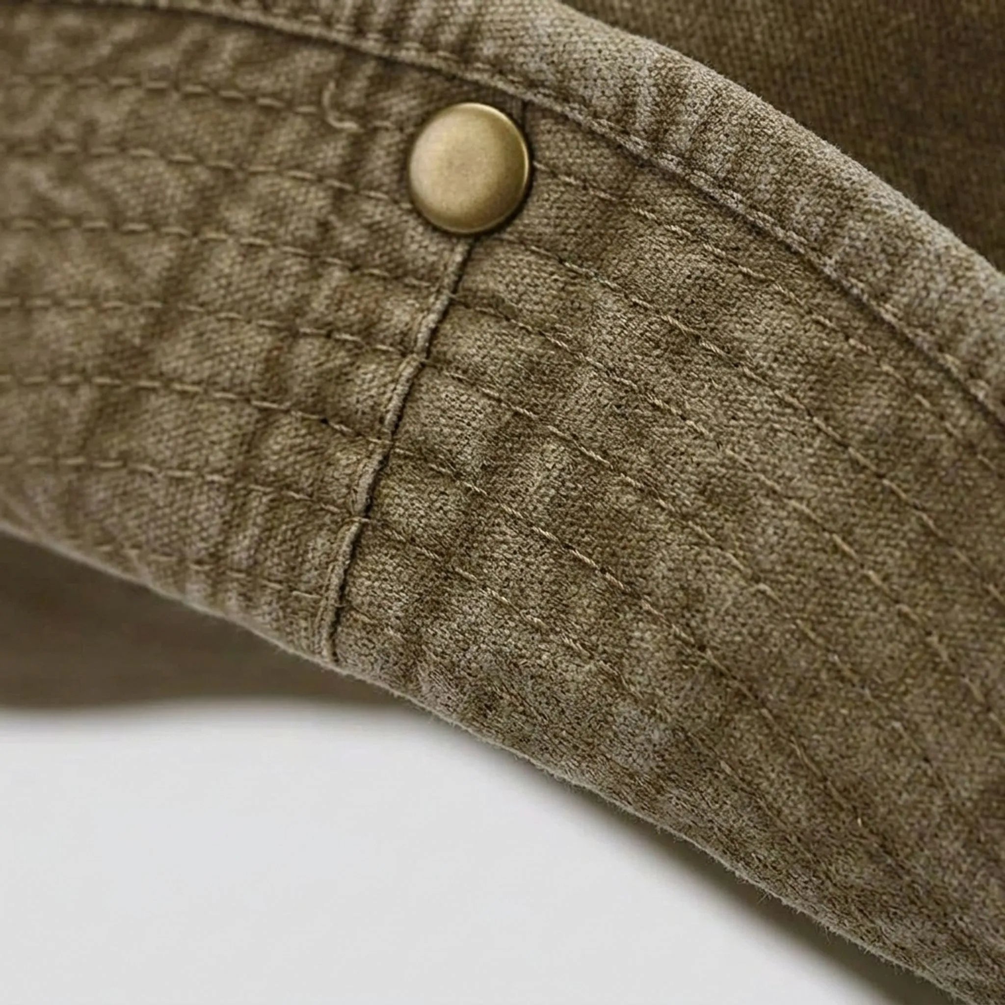 Wide brim outdoor fisherman hat with adjustable chin strap and ventilation