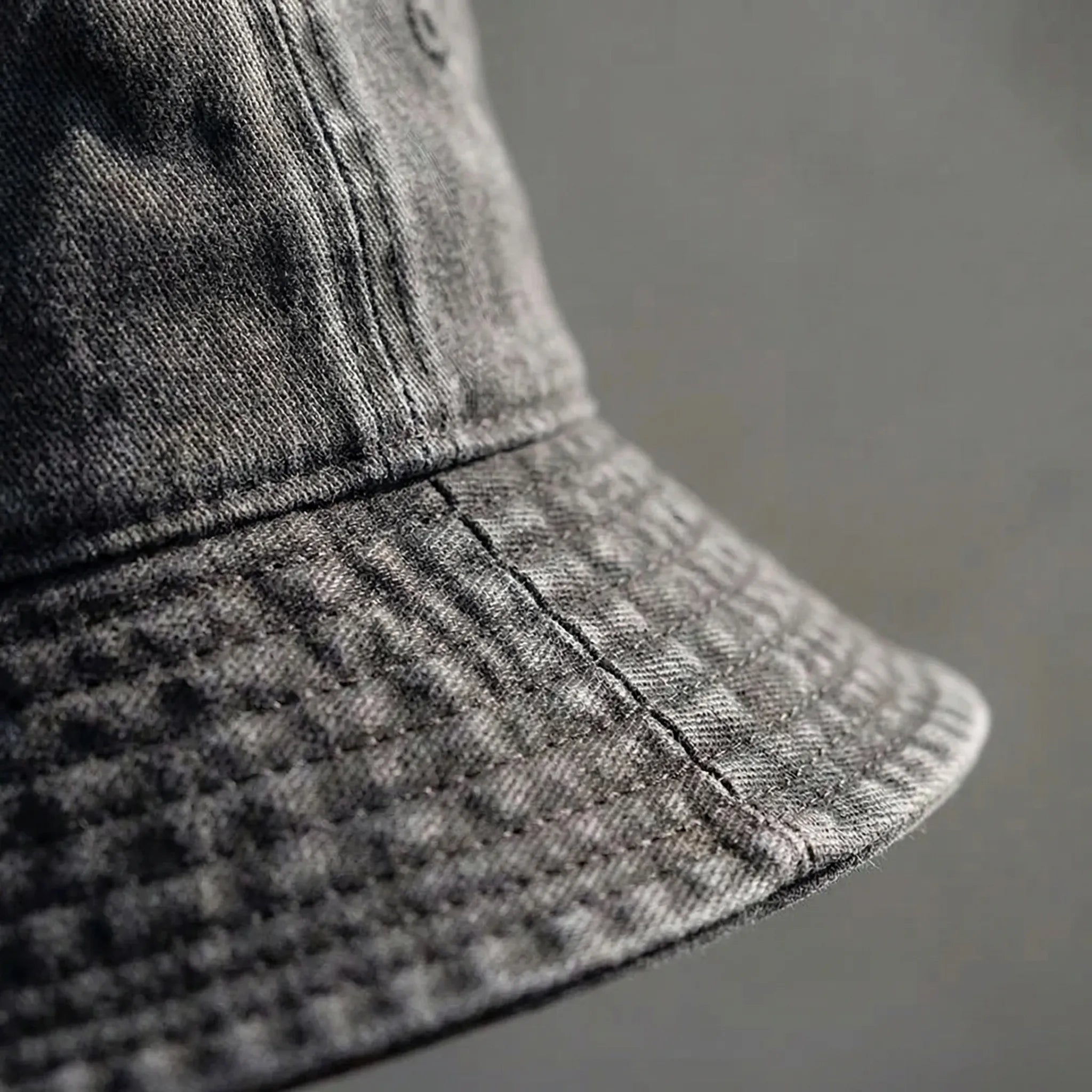 Unisex bucket hat with wide brim for sun protection, packable washed cotton