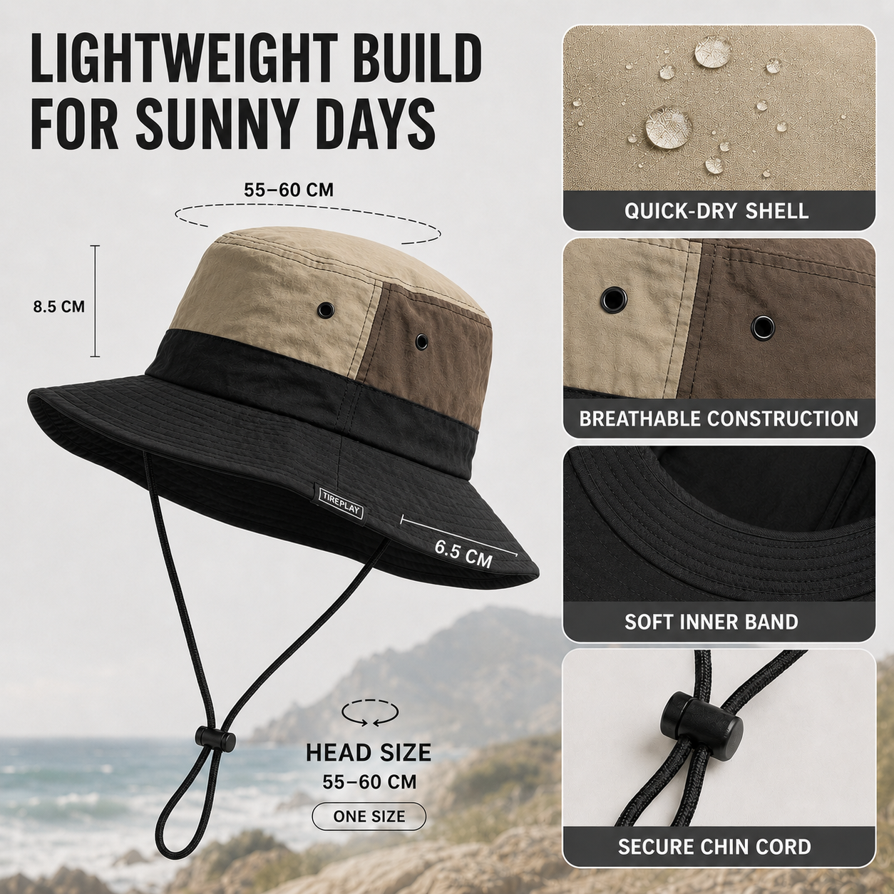 Celrien | Brimvex Wide-Brim UV-Blocking Bucket Hat