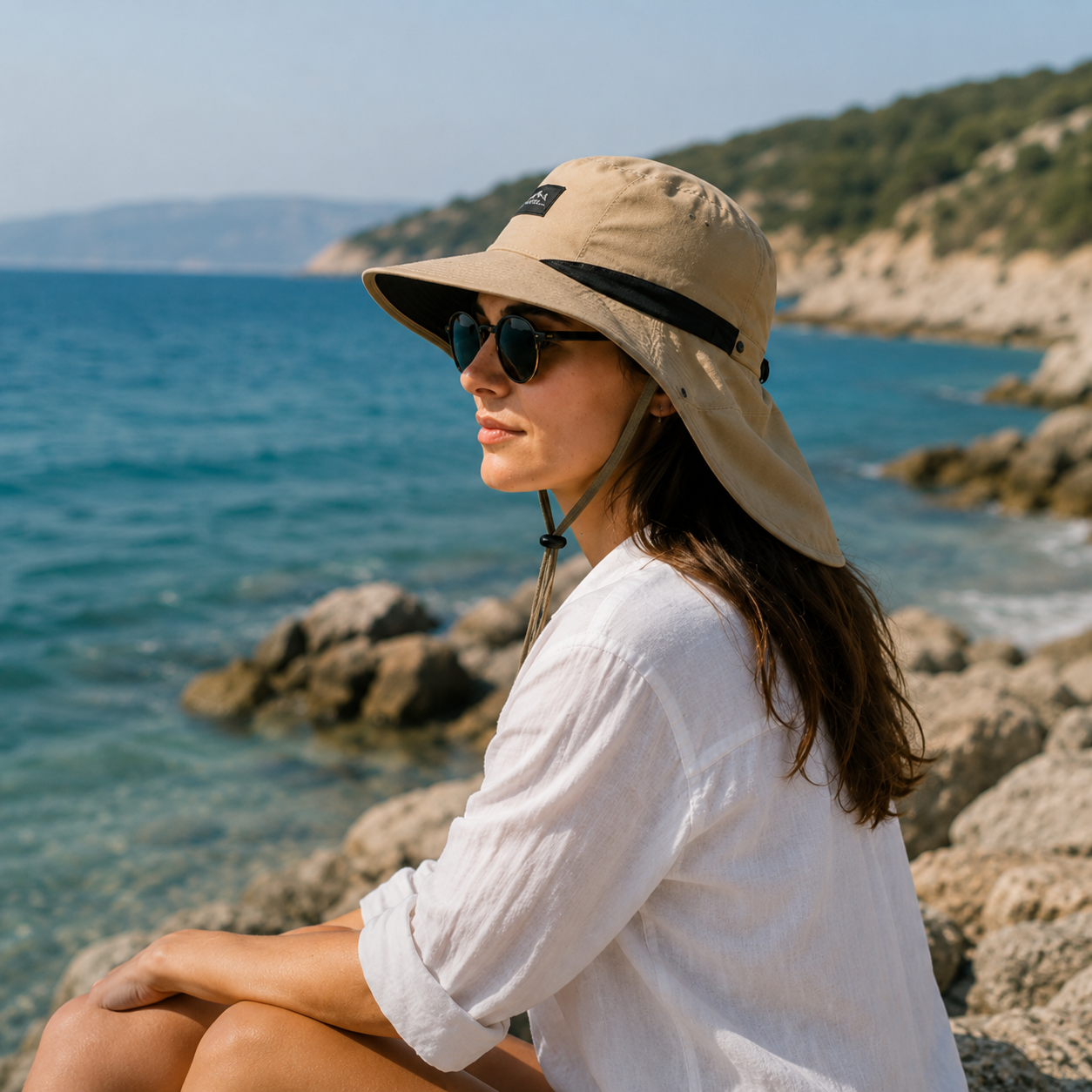 Celrien | Brimwick Wide-Brim Hat With Neck Flap