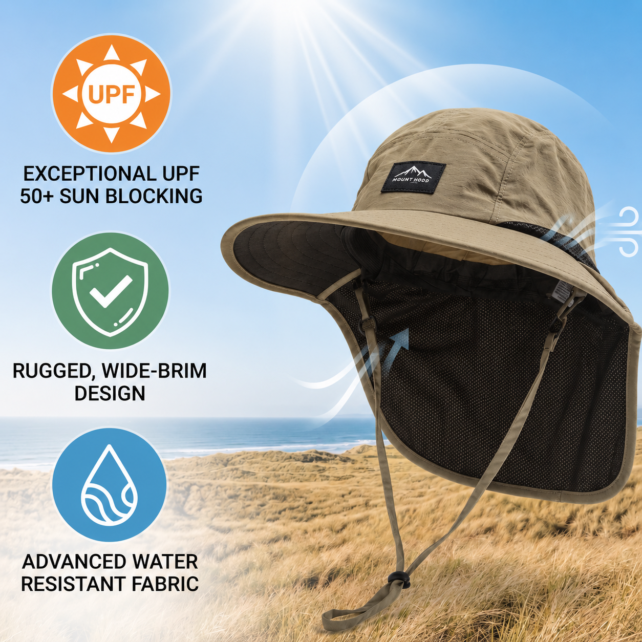Celrien | Brimwick Wide-Brim Hat With Neck Flap