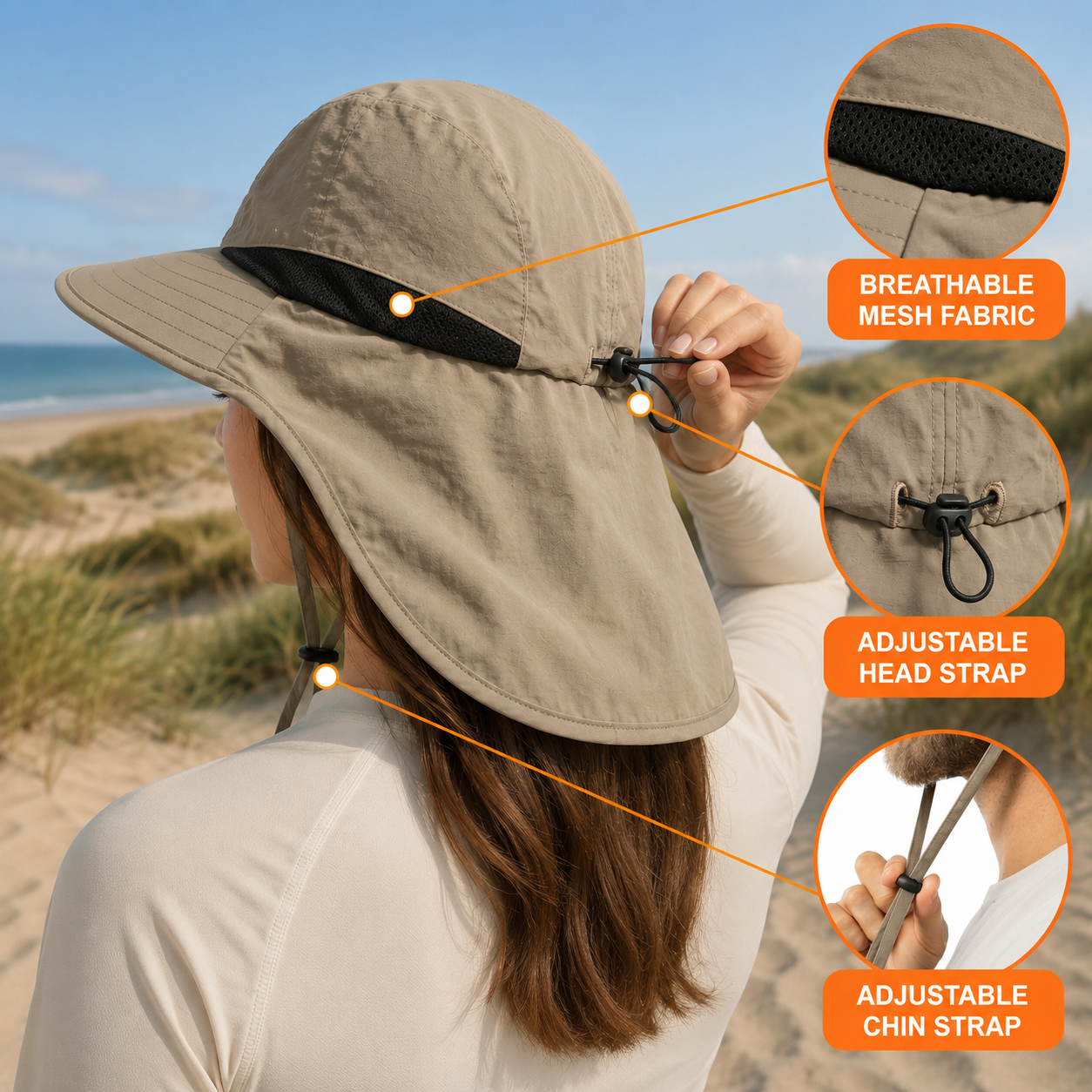 Celrien | Brimwick Wide-Brim Hat With Neck Flap