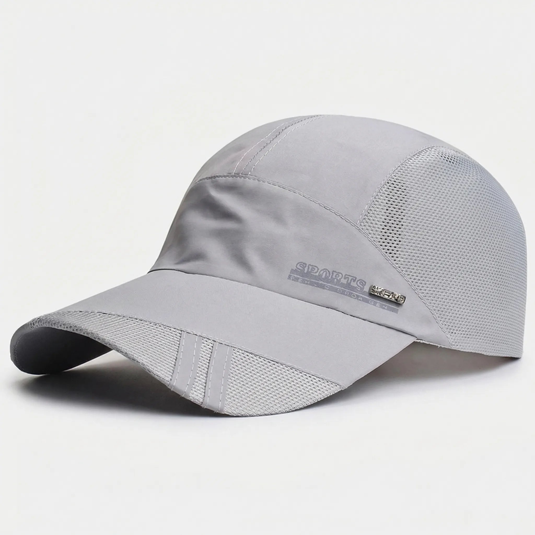 Breathable mesh baseball cap with quick-dry fabric and adjustable back strap