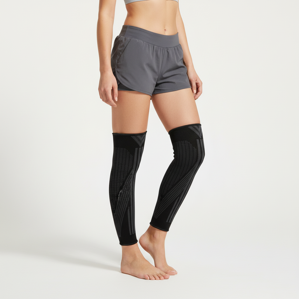 Compression calf sleeve with breathable Lycra knit