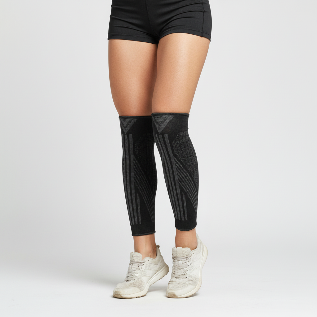 Compression calf sleeve with breathable Lycra knit