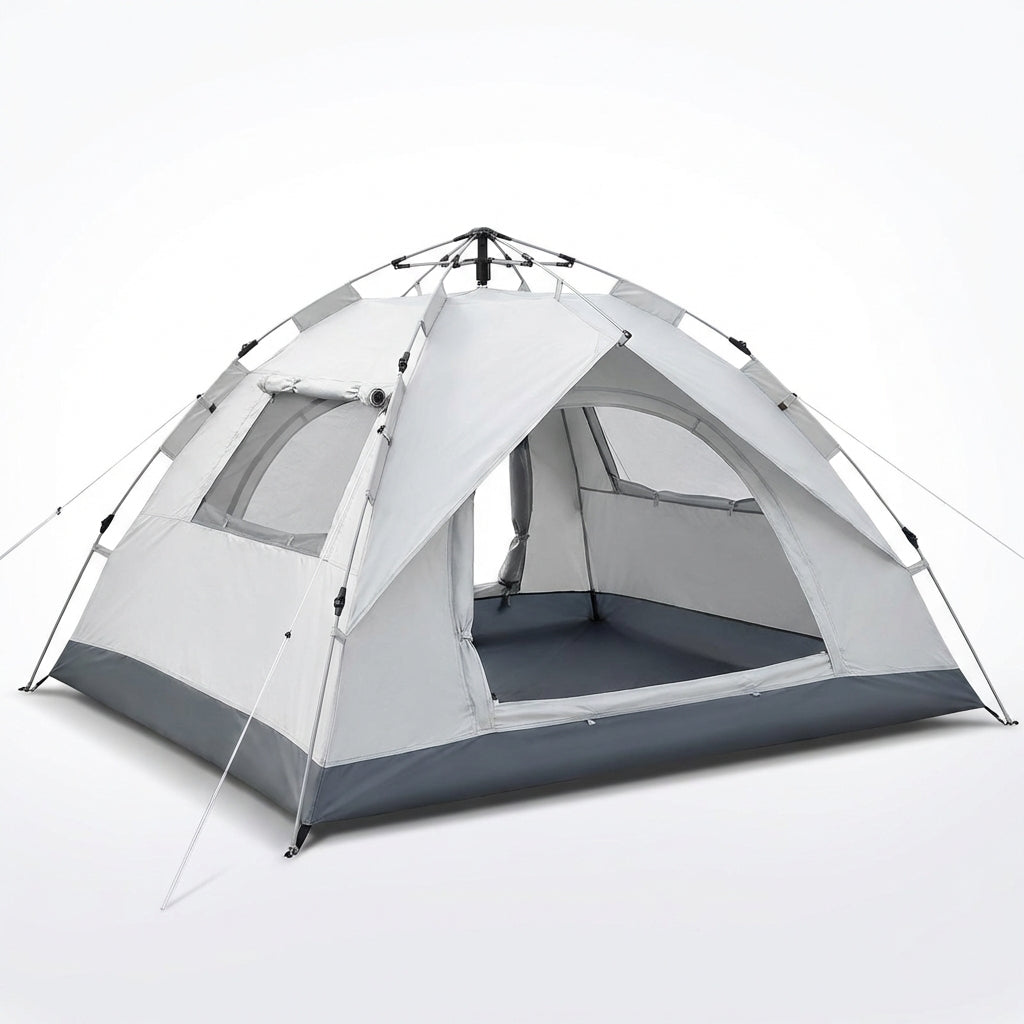 Automatic pop-up camping tent 3-4 person with dual-layer sun protection