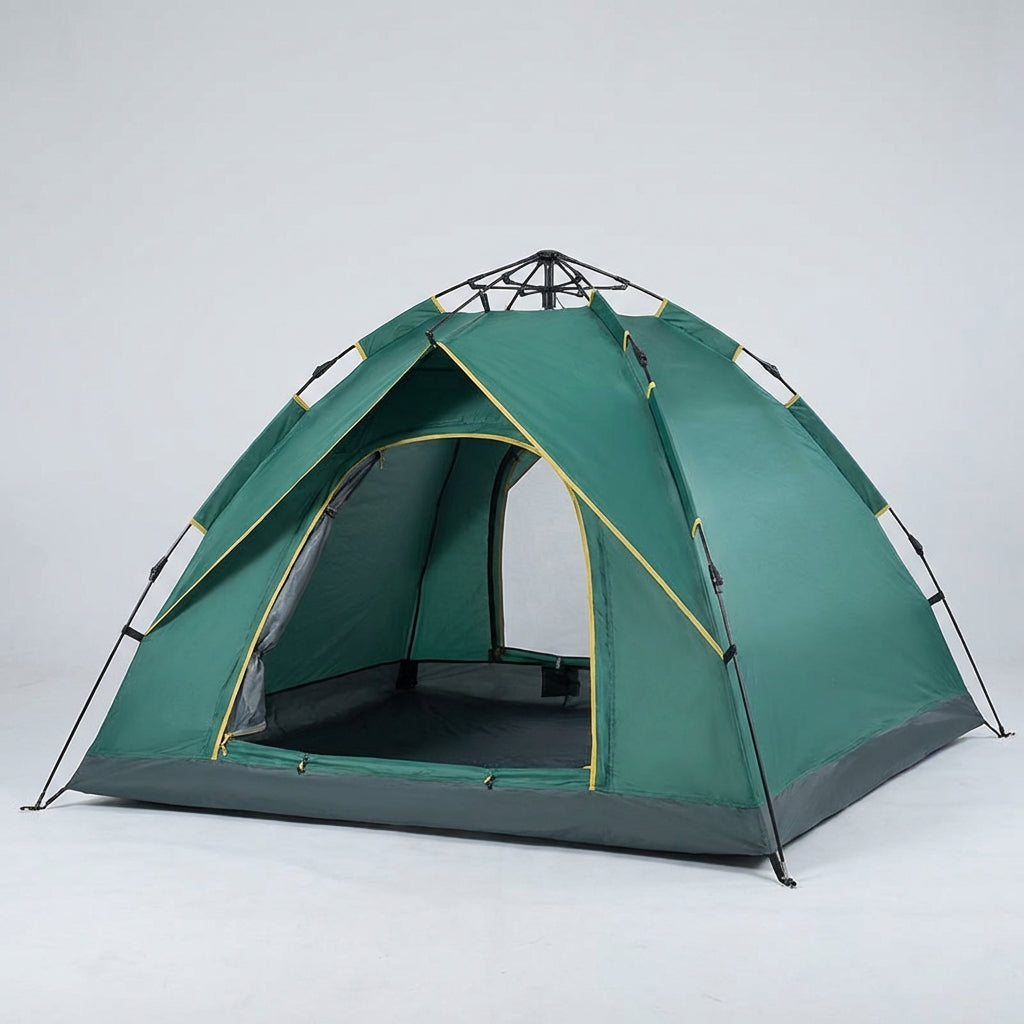 Automatic pop-up camping tent 3-4 person with dual-layer sun protection
