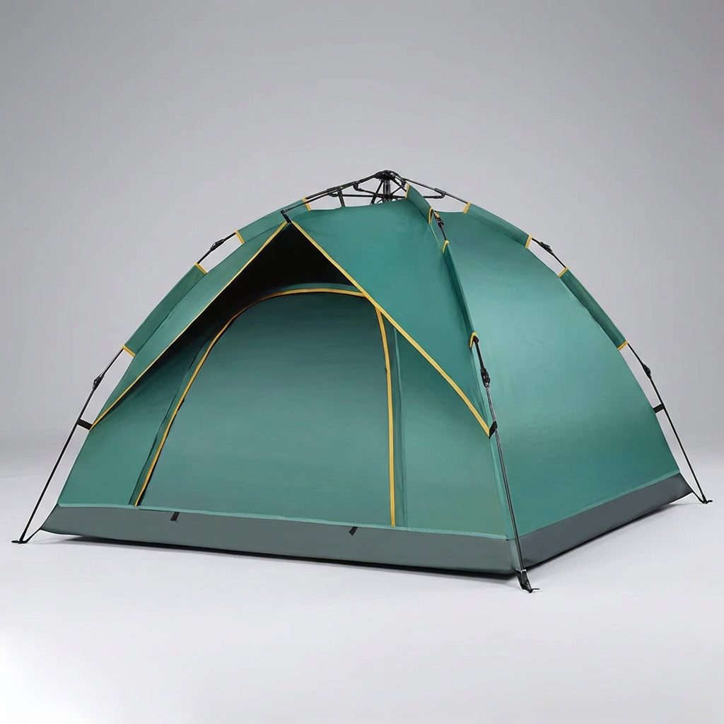 Automatic pop-up camping tent 3-4 person with dual-layer sun protection