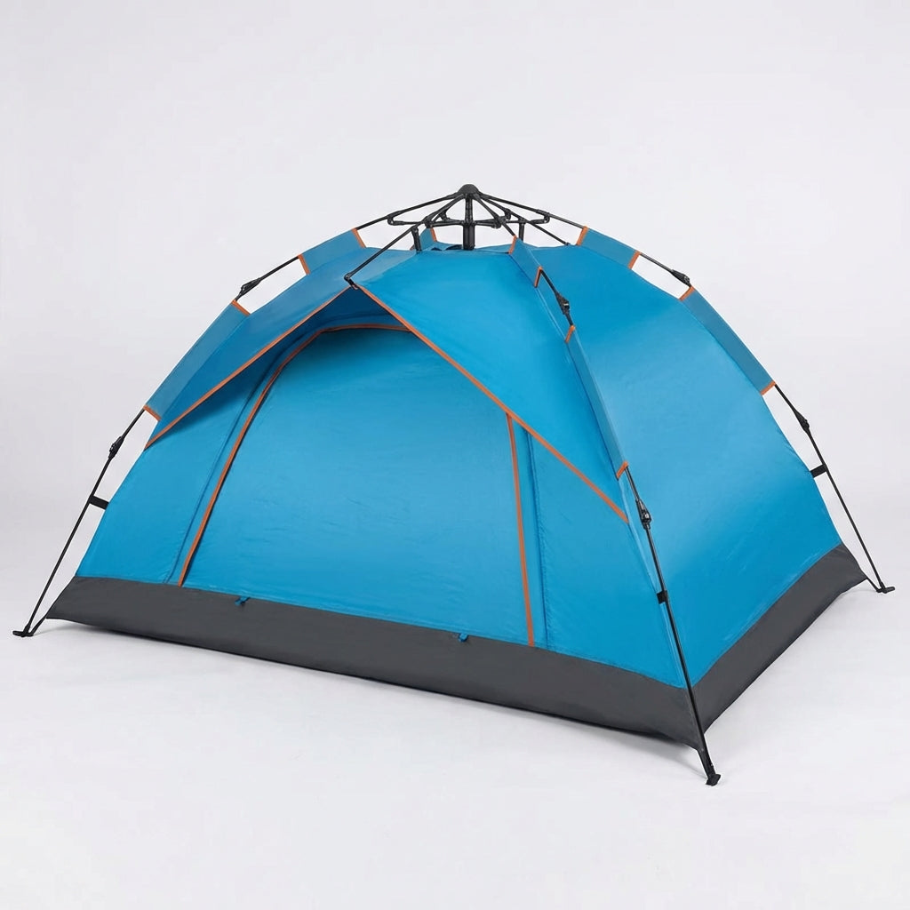 Automatic pop-up camping tent 3-4 person with dual-layer sun protection