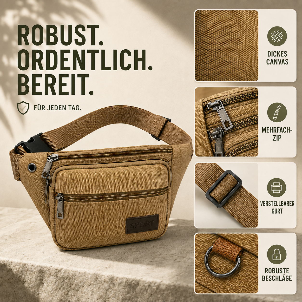 Celrien | Canvasoro Thick Canvas Waist Bag