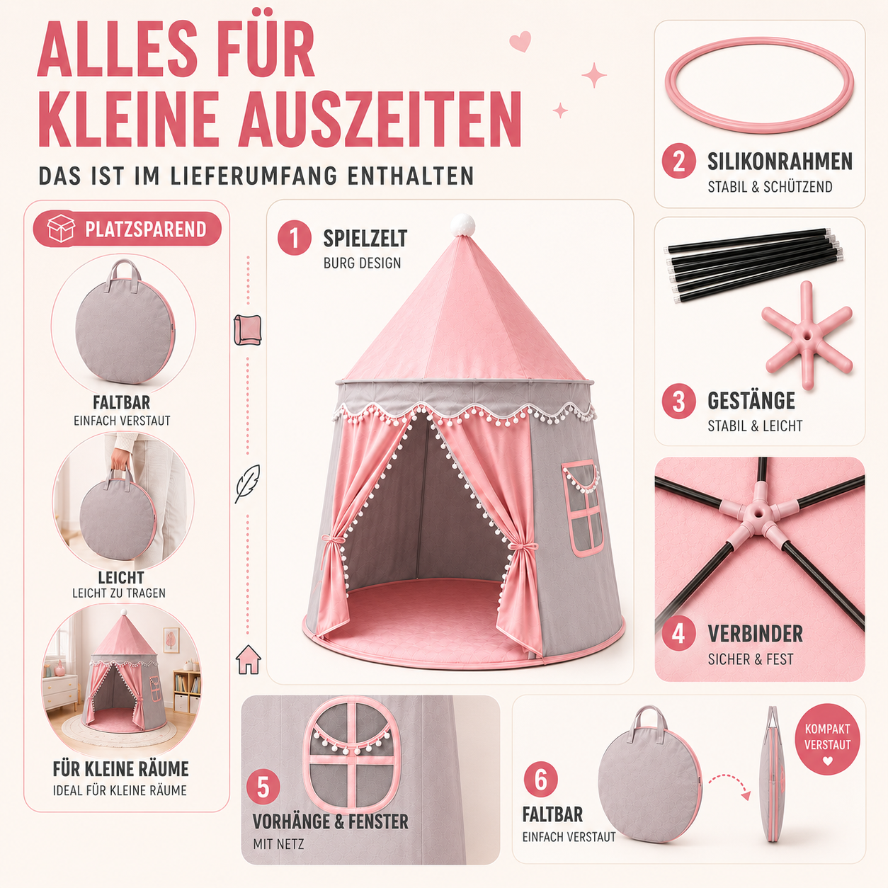 Celrien | CastleNook Foldable Kids Play Tent