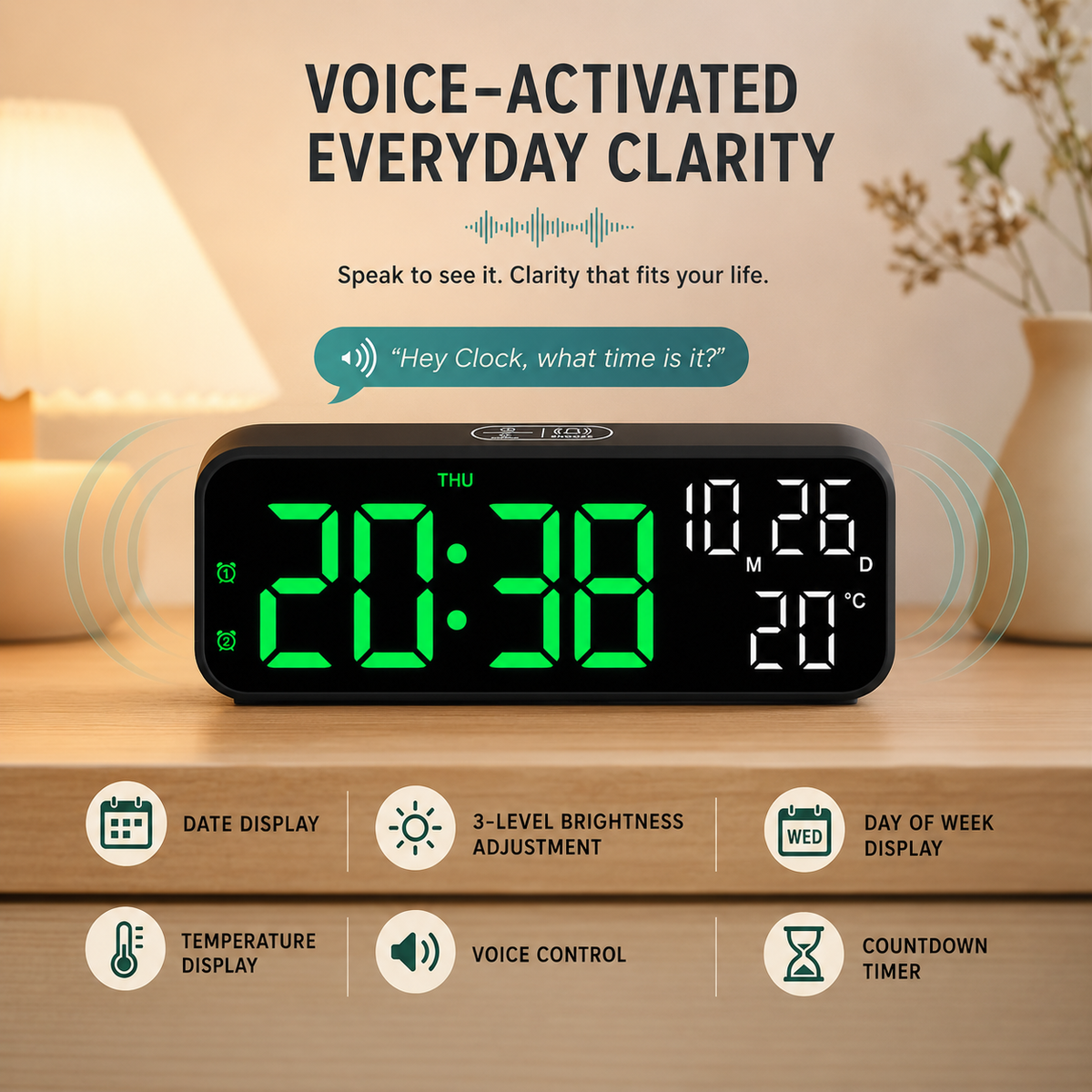 Celrien | Chronivy Digital LED Tabletop Clock