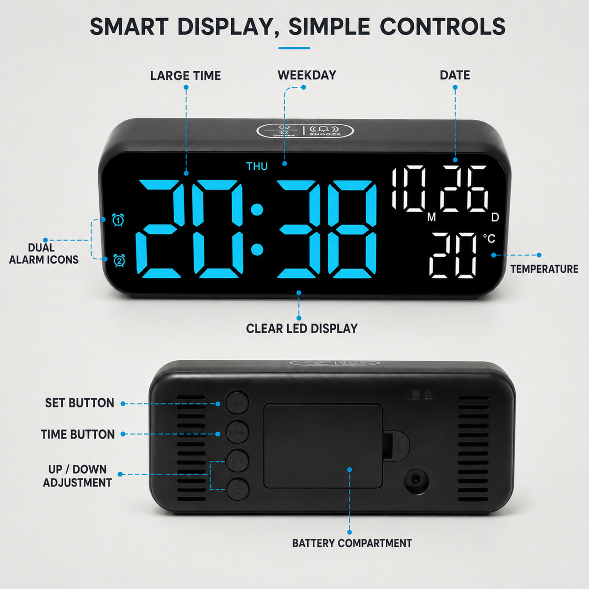 Celrien | Chronivy Digital LED Tabletop Clock