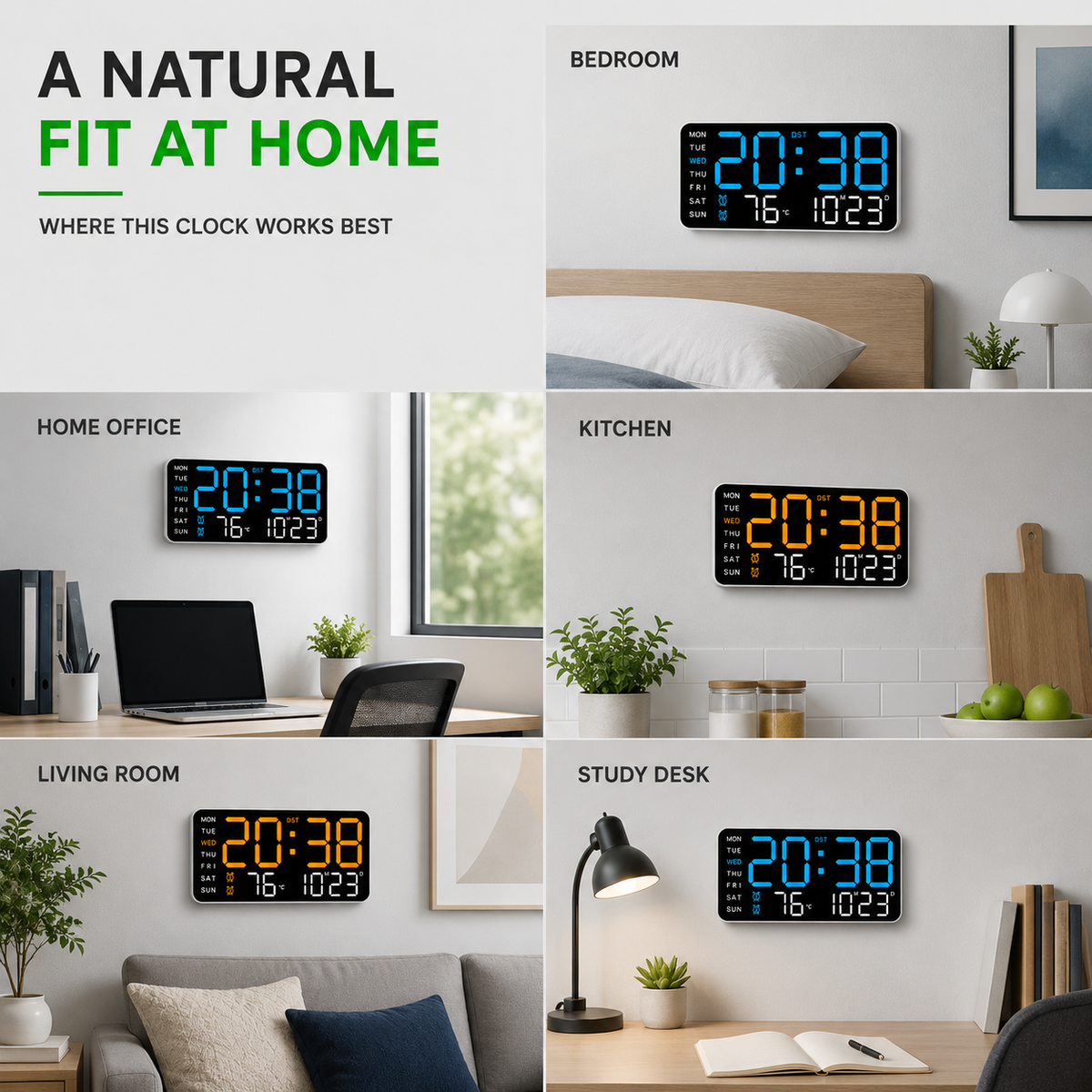 Celrien | ChronoVista Large Intelligent Digital Clock
