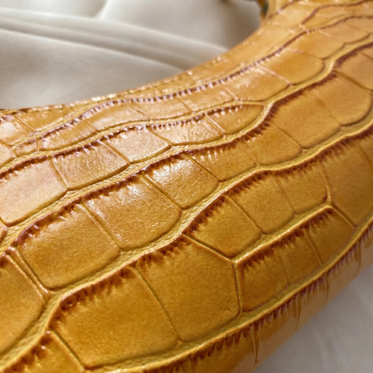 Shoulder bags croc embossed baguette bag with gold-tone hardware