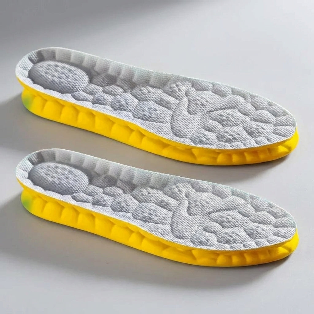 4D contoured sports insole with breathable perforated design and cloud cushioning